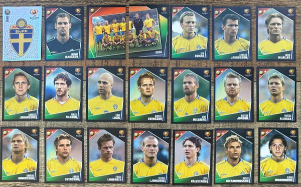 21X EURO 2004 PANINI ORIGINAL SWEDEN TEAM UNUSED STICKERS