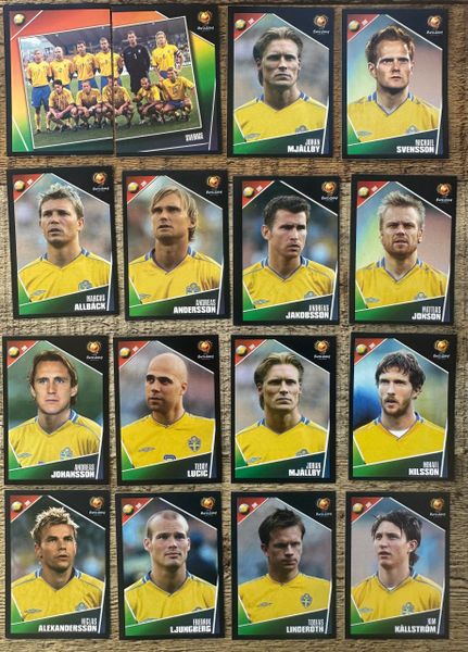 16X EURO 2004 PANINI ORIGINAL SWEDEN TEAM UNUSED STICKERS