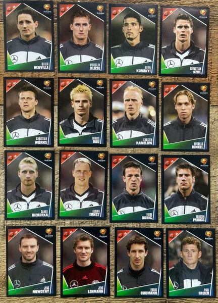 16X EURO 2004 PANINI ORIGINAL GERMANY TEAM UNUSED STICKERS