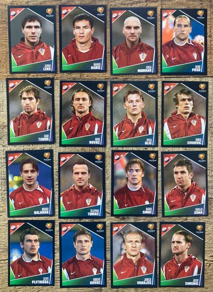 16X EURO 2004 PANINI ORIGINAL CROATIA TEAM UNUSED STICKERS