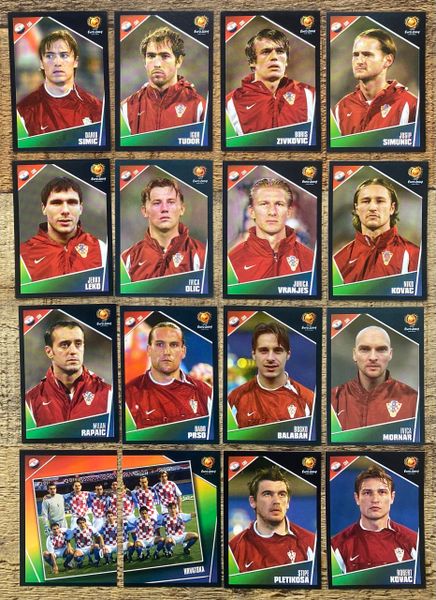 16X EURO 2004 PANINI ORIGINAL CROATIA TEAM UNUSED STICKERS