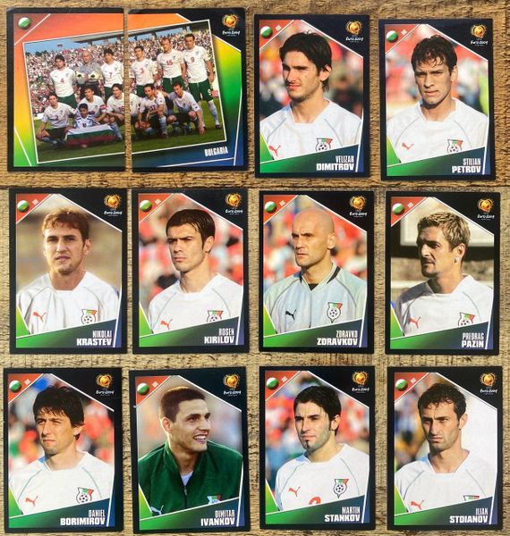 12X EURO 2004 PANINI ORIGINAL BULGARIA TEAM UNUSED STICKERS