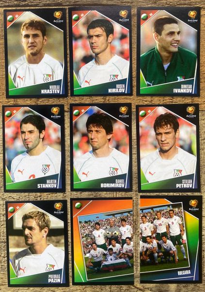 9X EURO 2004 PANINI ORIGINAL BULGARIA TEAM UNUSED STICKERS