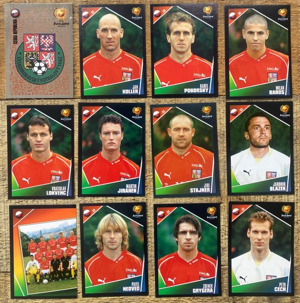 12X EURO 2004 PANINI ORIGINAL CZECH REPUBLIC TEAM UNUSED STICKERS