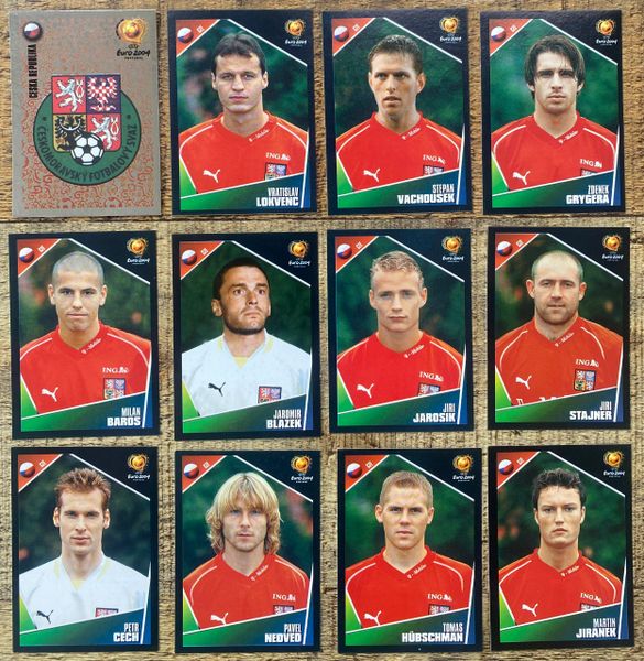 12X EURO 2004 PANINI ORIGINAL CZECH REPUBLIC TEAM UNUSED STICKERS