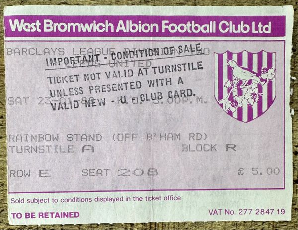 Tickets: West Bromwich Albion (A) - Leeds United