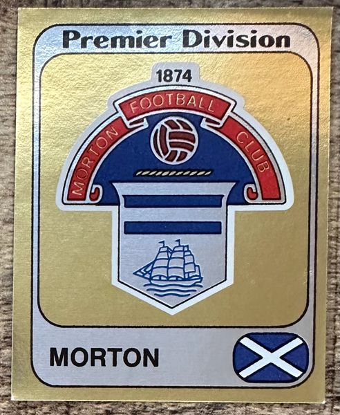 1982 ORIGINAL UNUSED PANINI FOOTBALL 82 STICKER MORTON BADGE 457