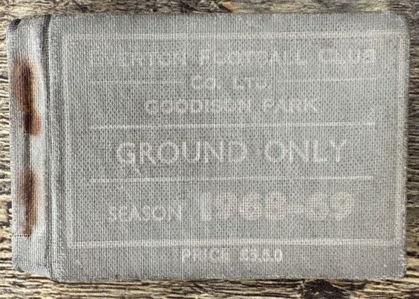 1968/69 ORIGINAL EVERTON GOODISON PARK SEASON TICKET