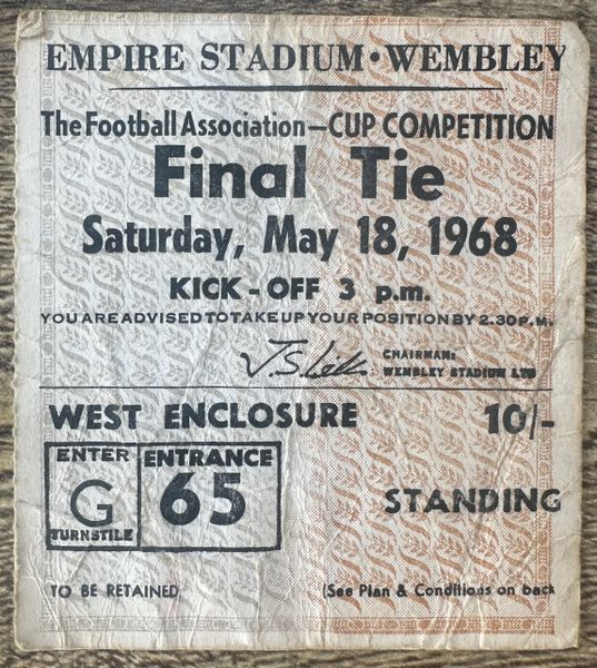 1968 ORIGINAL FA CUP FINAL TICKET EVERTON V WEST BROMWICH ALBION