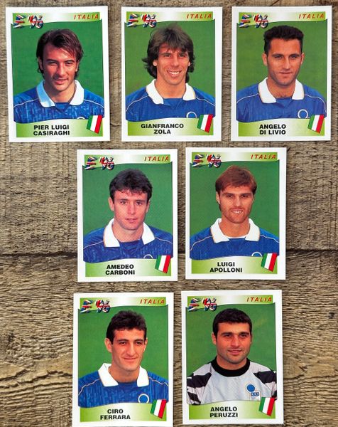 7X 1996 EURO 96 ENGLAND PANINI ORIGINAL UNUSED STICKERS PLAYERS ITALY ITALIA