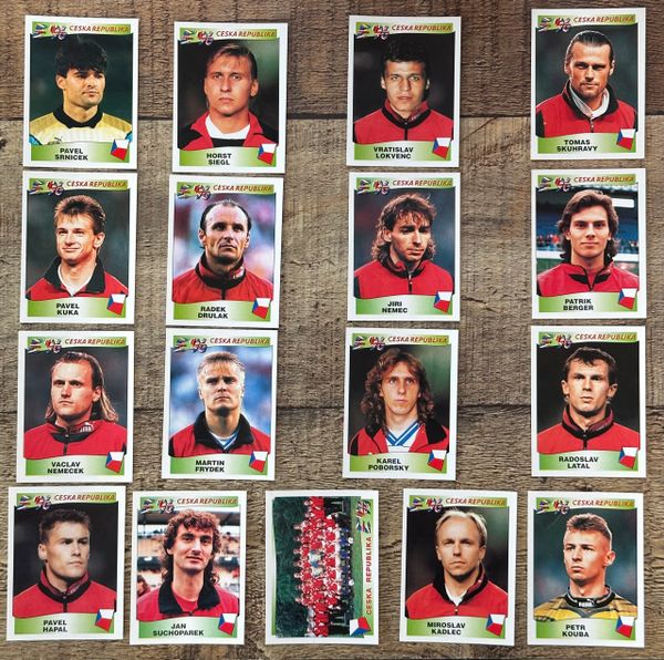 17X 1996 EURO 96 ENGLAND PANINI ORIGINAL UNUSED STICKERS PLAYERS CZECH REPUBLIC