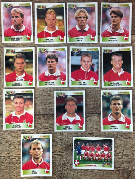 13X 1996 EURO 96 ENGLAND PANINI ORIGINAL UNUSED STICKERS PLAYERS DENMARK