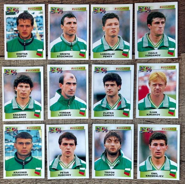 12X 1996 EURO 96 ENGLAND PANINI ORIGINAL UNUSED STICKERS PLAYERS BULGARIA