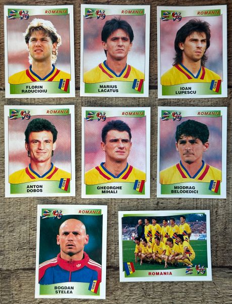 8X 1996 EURO 96 ENGLAND PANINI ORIGINAL UNUSED STICKERS PLAYERS ROMANIA