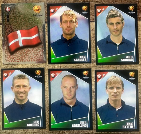 6X EURO 2004 PANINI ORIGINAL DENMARK TEAM UNUSED STICKERS