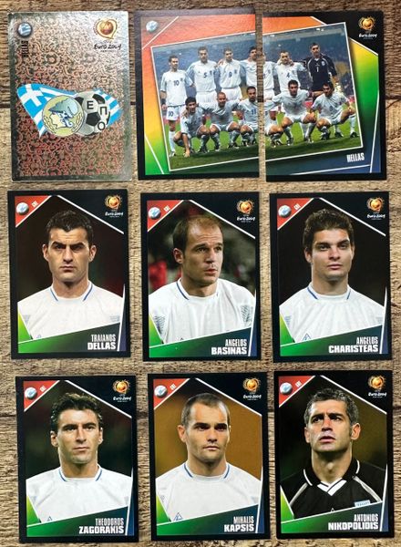 9X EURO 2004 PANINI ORIGINAL GREECE HELLAS TEAM UNUSED STICKERS