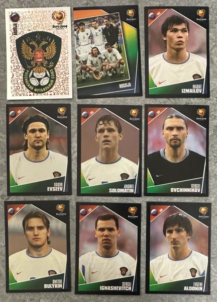 9X EURO 2004 PANINI ORIGINAL RUSSIA TEAM UNUSED STICKERS