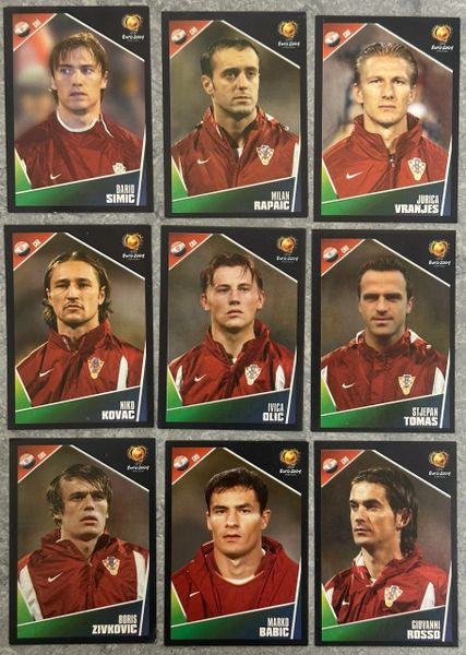 9X EURO 2004 PANINI ORIGINAL CROATIA TEAM UNUSED STICKERS