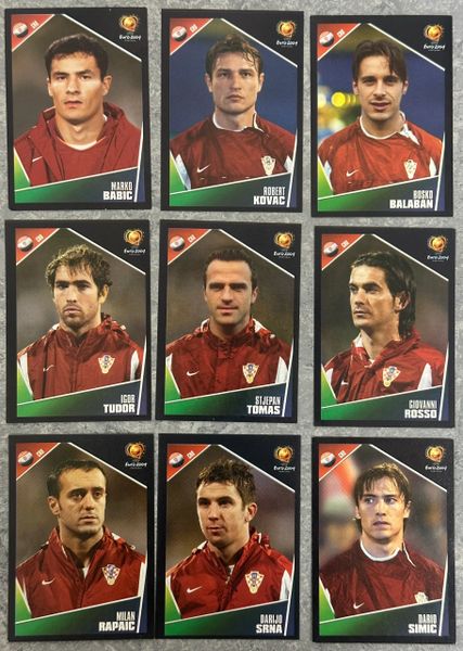 9X EURO 2004 PANINI ORIGINAL CROATIA TEAM UNUSED STICKERS