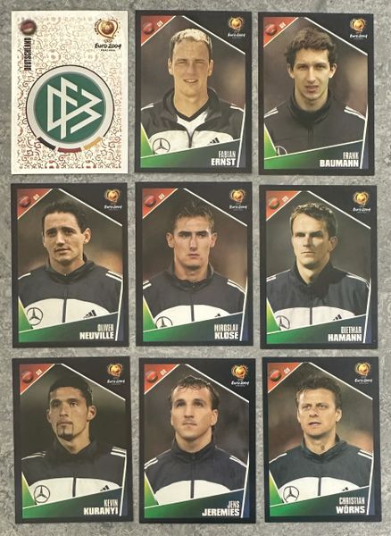 9X EURO 2004 PANINI ORIGINAL GERMANY TEAM UNUSED STICKERS