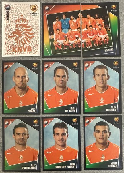 9X EURO 2004 PANINI ORIGINAL NETHERLANDS TEAM UNUSED STICKERS