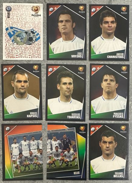 9X EURO 2004 PANINI ORIGINAL GREECE HELLAS TEAM UNUSED STICKERS