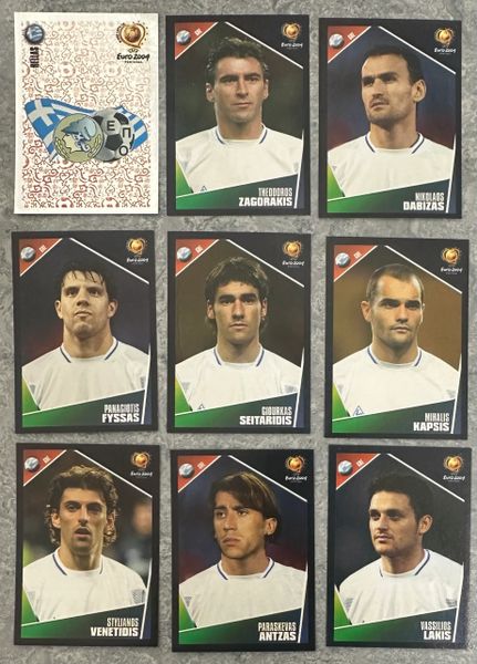 9X EURO 2004 PANINI ORIGINAL GREECE HELLAS TEAM UNUSED STICKERS