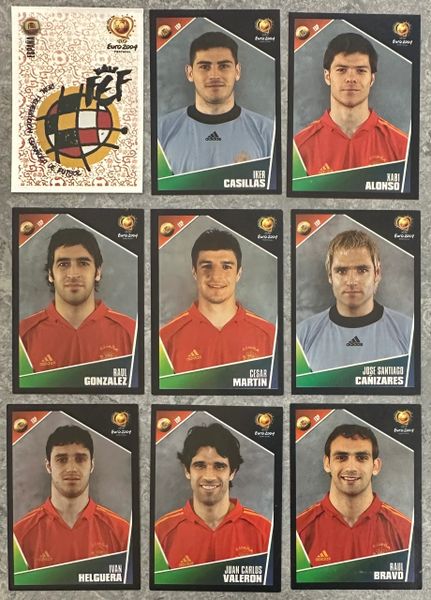 9X EURO 2004 PANINI ORIGINAL SPAIN ESPANA TEAM UNUSED STICKERS