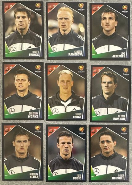 9X EURO 2004 PANINI ORIGINAL GERMANY TEAM UNUSED STICKERS