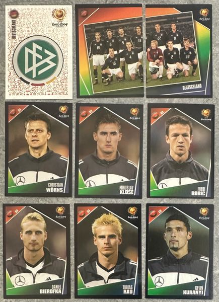 9X EURO 2004 PANINI ORIGINAL GERMANY TEAM UNUSED STICKERS