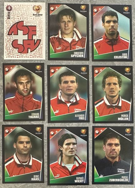 9X EURO 2004 PANINI ORIGINAL SWITZERLAND HELVETIA TEAM UNUSED STICKERS