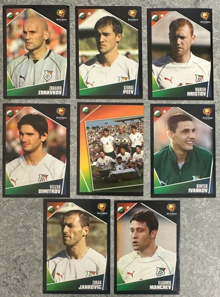 8X EURO 2004 PANINI ORIGINAL BULGARIA TEAM UNUSED STICKERS