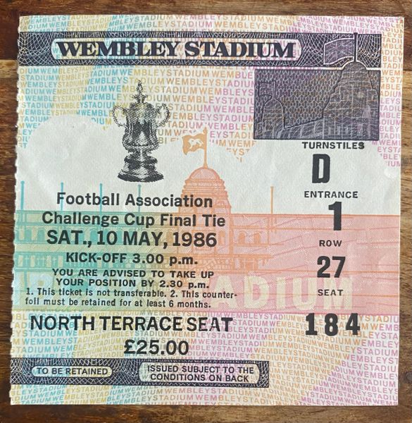 1986 ORIGINAL FA CUP FINAL TICKET LIVERPOOL V EVERTON