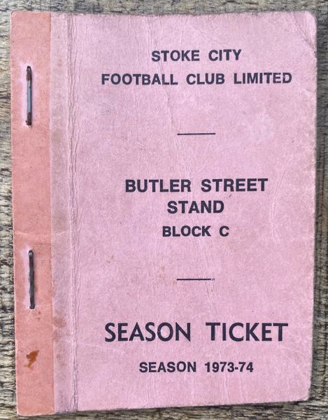 1973/74 ORIGINAL DIVISION ONE SEASON TICKET STOKE CITY