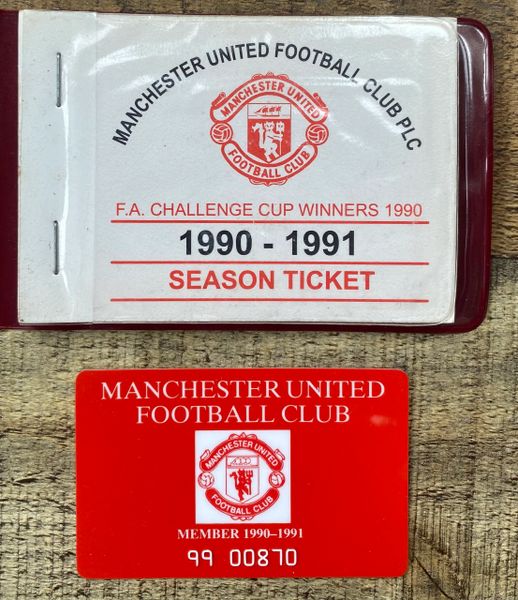 1990/91 ORIGINAL DIVISION ONE SEASON TICKET MANCHESTER UNITED