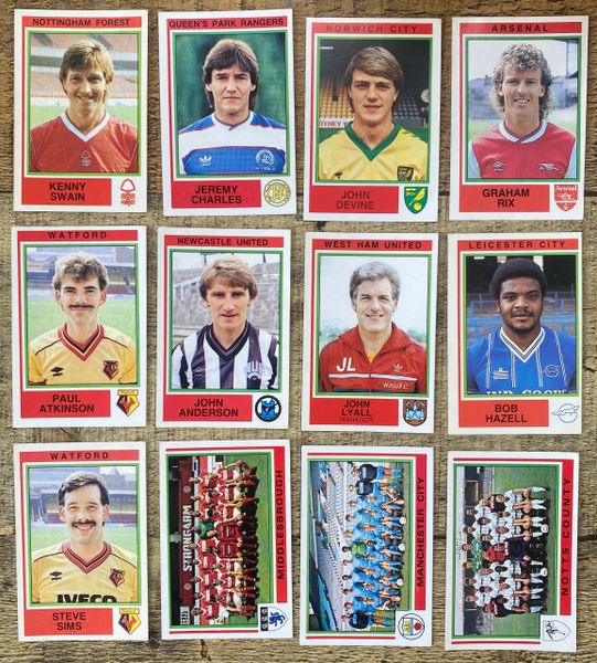 12X 1985 ORIGINAL UNUSED PANINI FOOTBALL 85 STICKERS VARIOUS