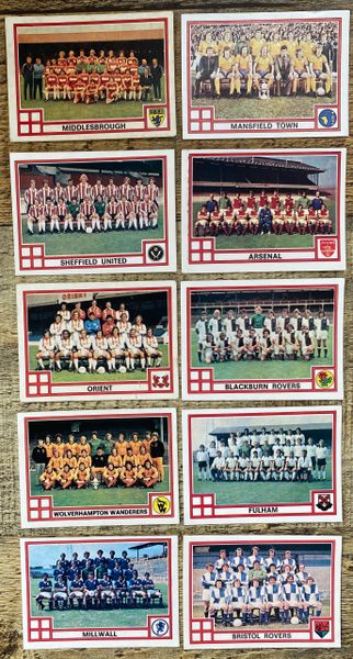 10X 1978 ORIGINAL UNUSED PANINI FOOTBALL 78 STICKERS VARIOUS ENGLISH TEAMS