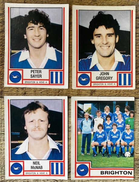 4X 1981 ORIGINAL UNUSED PANINI FOOTBALL 81 STICKERS BRIGHTON AND HOVE ...