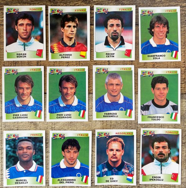 12X 1996 EURO 96 ENGLAND PANINI ORIGINAL UNUSED STICKERS PLAYERS VARIOUS