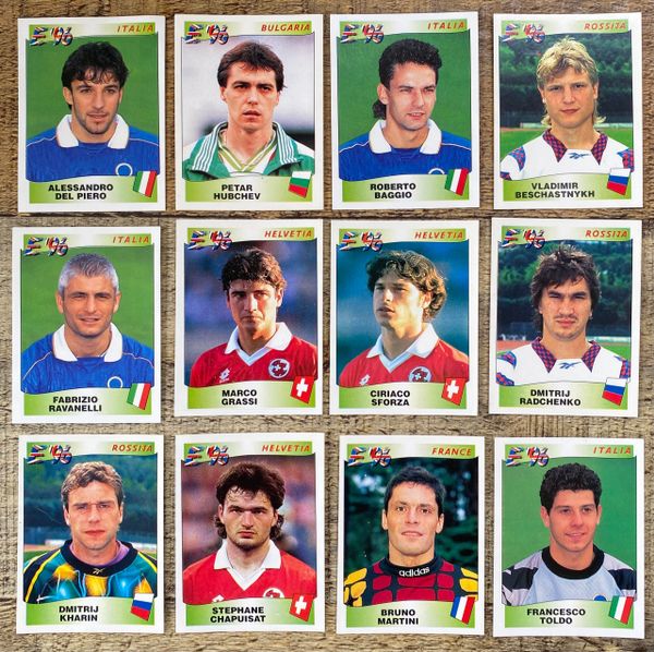 12X 1996 EURO 96 ENGLAND PANINI ORIGINAL UNUSED STICKERS PLAYERS VARIOUS