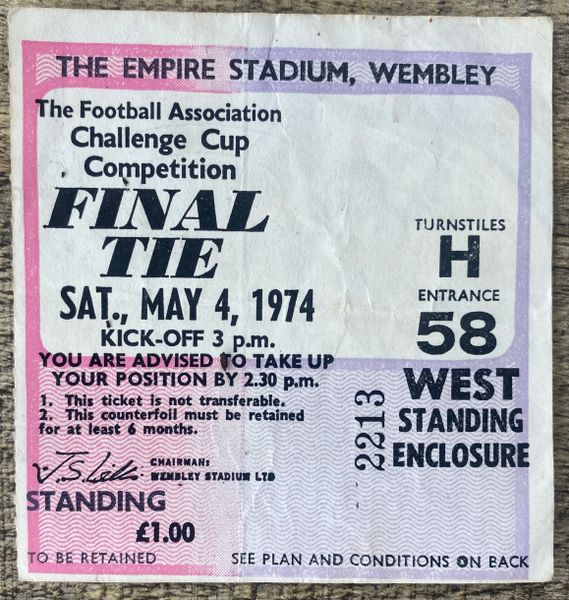 1974 ORIGINAL FA CUP FINAL TICKET NEWCASTLE UNITED V LIVERPOOL H58 2213 (NEWCASTLE ALLOCATION)