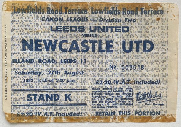 1983/84 ORIGINAL DIVISION TWO TICKET LEEDS UNITED V NEWCASTLE UNITED (NUFC ALLOCATION)