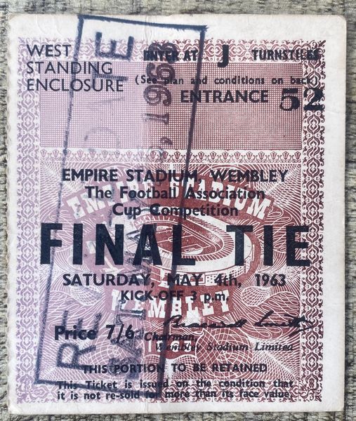 1963 ORIGINAL FA CUP FINAL TICKET LEICESTER CITY V MANCHESTER UNITED