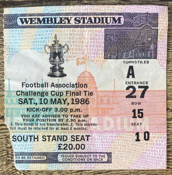 1986 ORIGINAL FA CUP FINAL TICKET LIVERPOOL V EVERTON