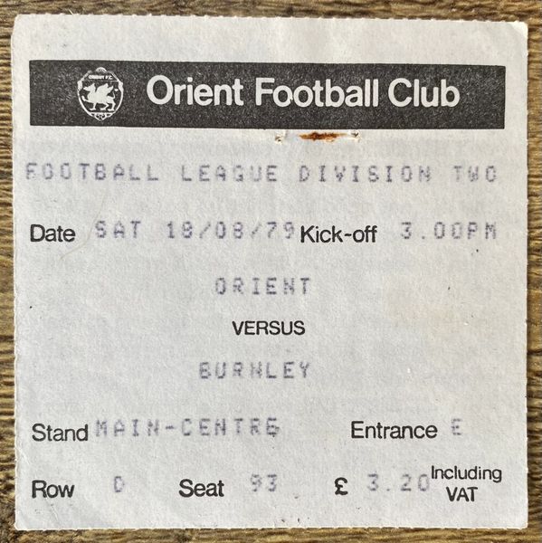 1979/80 ORIGINAL DIVISION TWO TICKET ORIENT V BURNLEY