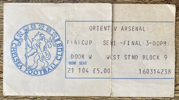 1978 ORIGINAL FA CUP SEMI FINAL TICKET ARSENAL V ORIENT