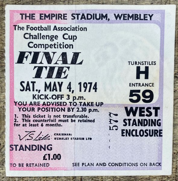 1974 ORIGINAL FA CUP FINAL TICKET NEWCASTLE UNITED V LIVERPOOL