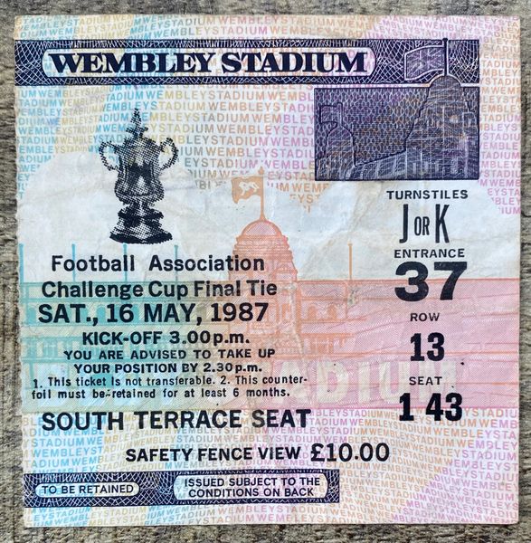 1987 ORIGINAL FA CUP FINAL TICKET TOTTENHAM HOTSPUR V COVENTRY CITY