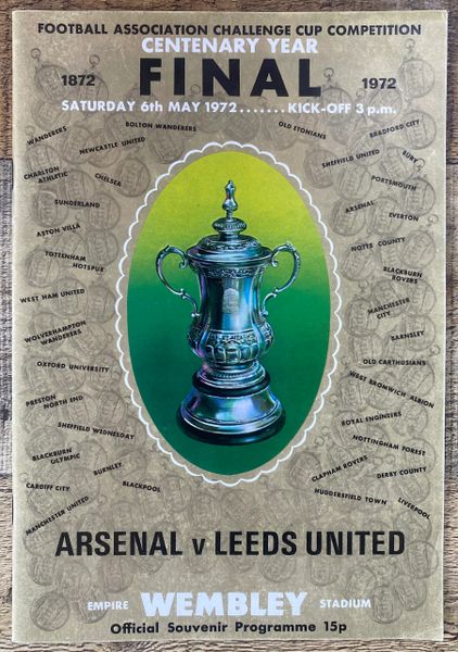 1972 ORIGINAL CENTENARY FA CUP FINAL PROGRAMME ARSENAL V LEEDS UNITED