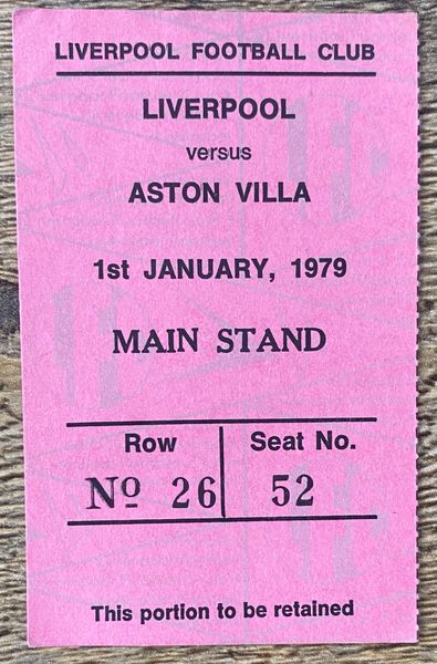 1978/79 ORIGINAL DIVISION ONE TICKET LIVERPOOL V ASTON VILLA